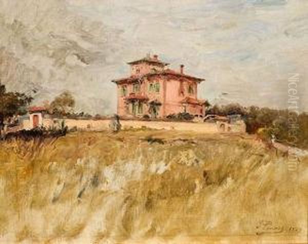 Maison De Campagne. Oil Painting by Ignacio Pinazo Camarlench