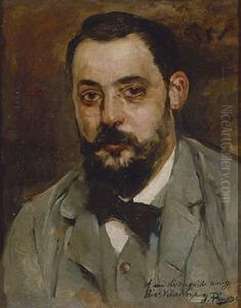 Retrato De Caballero Oil Painting by Ignacio Pinazo Camarlench