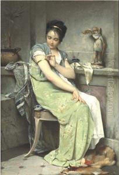 The Amulet Oil Painting by Auguste Emile Pinchart