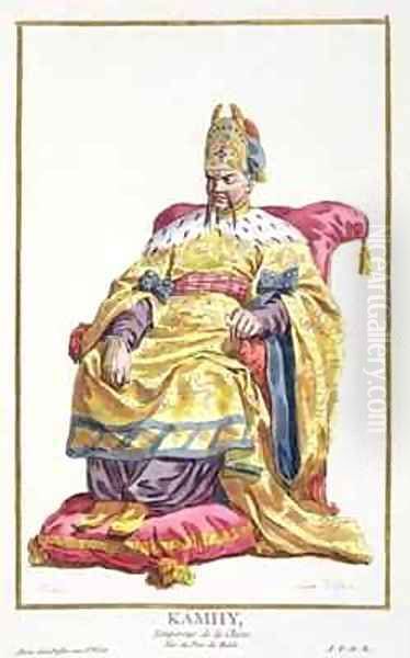 Kang Tsi 1662-1722 Manchu Emperor of China Oil Painting by Pierre Duflos