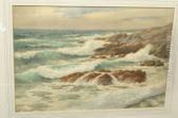 Rocky Coast Oil Painting by Douglas Houzen Pinder