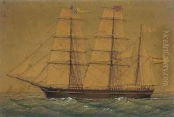 The Spanish Barque Reusense Oil Painting by Jose Pineda Guerra