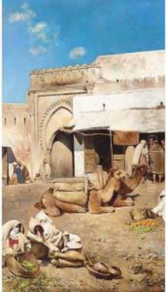 View Of Tangier Oil Painting by Jose Pineda Guerra