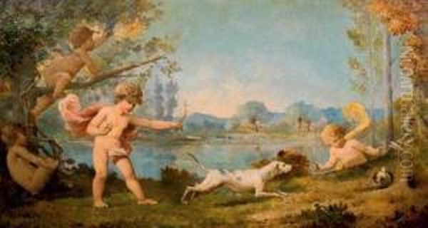 La Chasse Oil Painting by Gustave Nicolas Pinel