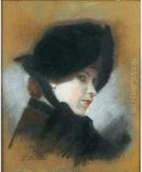 Portrait De Femme Oil Painting by Gustave Nicolas Pinel