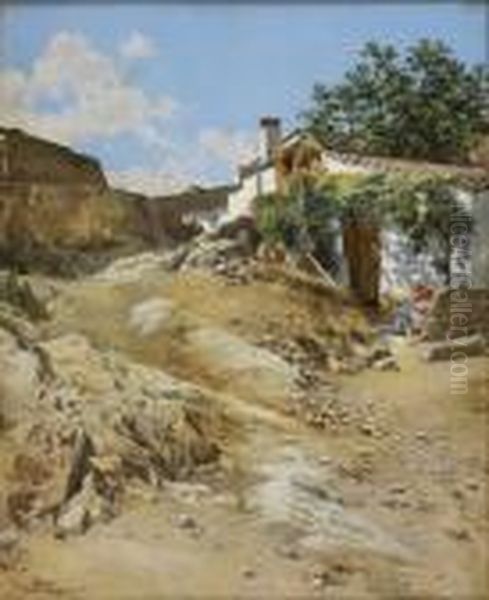 Casa En Guadalcanal Oil Painting by Jose Pinelo Llull