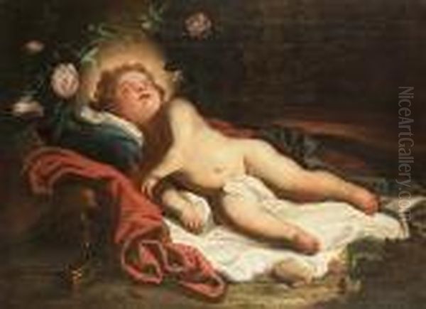 The Sleeping Christ Child Oil Painting by Paolo Girolamo Piola