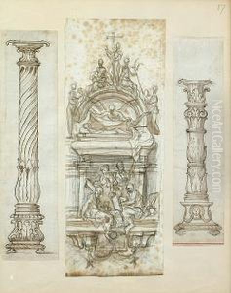 Design For A Funerary Wall-monument Oil Painting by Paolo Girolamo Piola