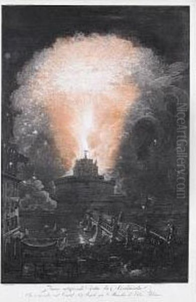 Fuoco Artificiale Detto La Girandola Oil Painting by Giovanni Battista Piranesi