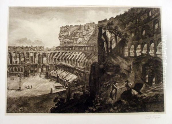 Veduta Interna Del Colosseo Oil Painting by Giovanni Battista Piranesi