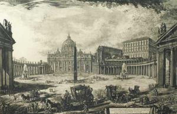 Piazza E Basilica Di San Pietro Oil Painting by Giovanni Battista Piranesi