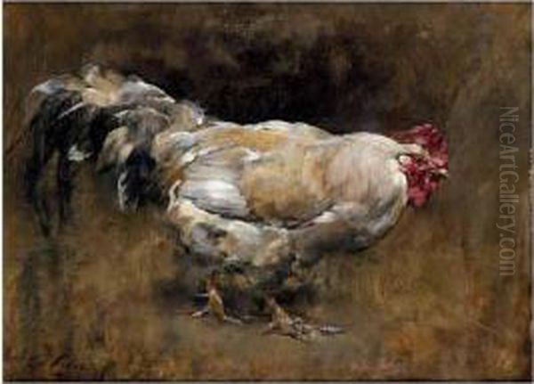 The White Cockerell Oil Painting by George Pirie