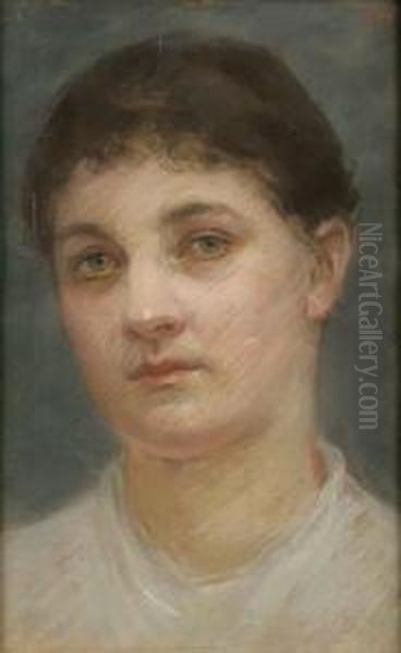 A Portrait Of A Woman Oil Painting by Maximilian Pirner