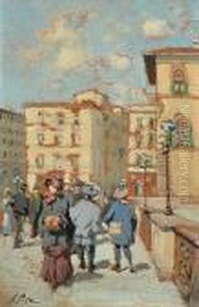 Sul Ponte Alla Carraia Oil Painting by Alberto Pisa