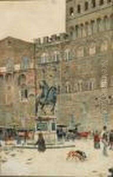 Piazza Pitti Oil Painting by Alberto Pisa