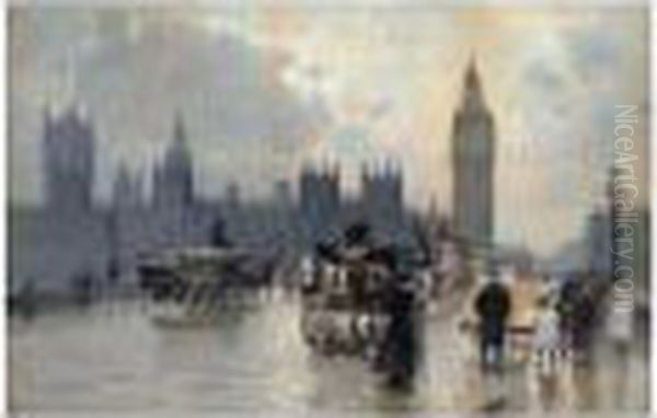 Westminster Bridge Oil Painting by Alberto Pisa