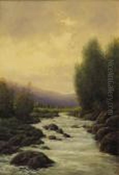 Tramonto Sul Torrente Oil Painting by Giovanni Pisano