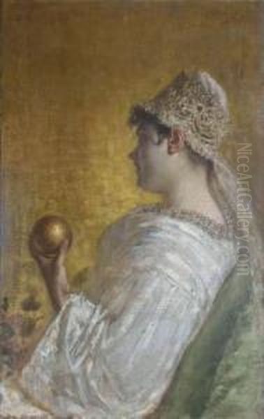 Figura Orientale Oil Painting by Enrico Ulrico Pistilli /