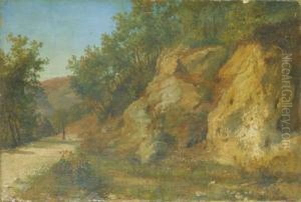 Viale Di Campagna Con Figure Oil Painting by Anthonie Sminck Pitloo