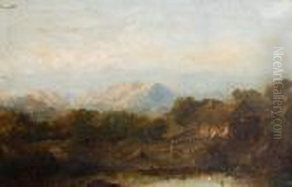 At The Water's Edge Oil Painting by William Pitt