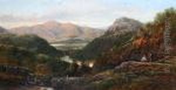 Skiddaw From Above Grange Oil Painting by William Pitt