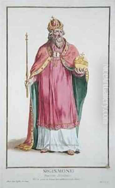 Sigismund Holy Roman Emperor from Receuil des Estampes representant les Rangs et les Dignites suivant le Costume de toutes les Nations existantes Oil Painting by Pierre Duflos