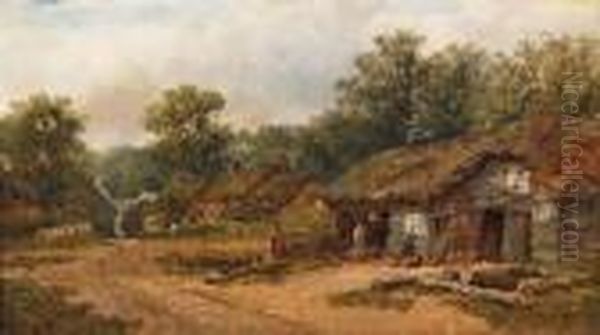 Radway Under Edge Hill Warwickshire Oil Painting by William Pitt