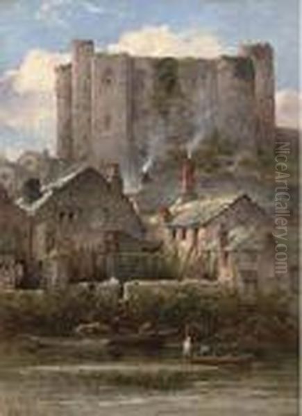 Haverfordwest Castle Oil Painting by William Pitt