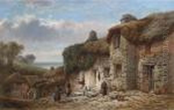 Old Cottage, Bigbury, Devon Oil Painting by William Pitt