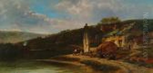 A Creek Off The Dart, Devon Oil Painting by William Pitt