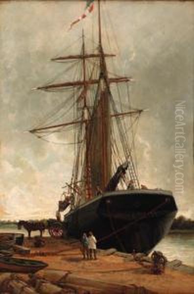 The Two Sisters Of Portsmouth At Bosham Oil Painting by William Pitt