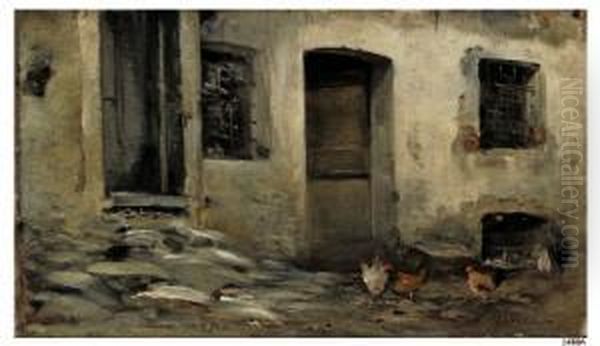 Angolo Di Rivara Canavese Oil Painting by Carlo Pittara