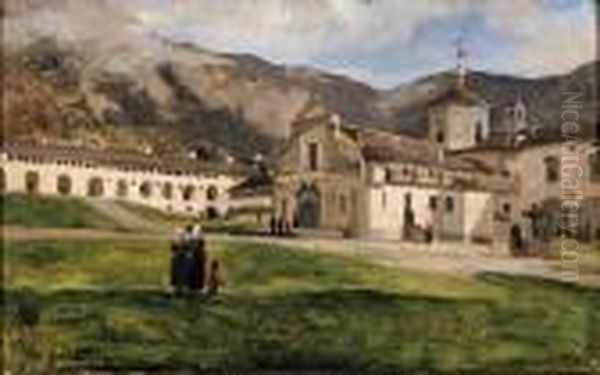 Al Santuario Di Oropa Oil Painting by Carlo Pittara