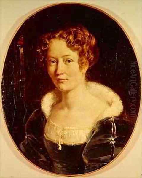 Portrait of Laure Deveria Oil Painting by Achille-Jacques-Jean-Marie Deveria