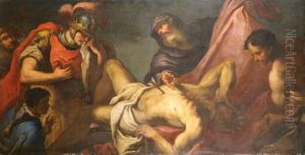 La Morte Del Re Dario Oil Painting by Sebastiano Ricci