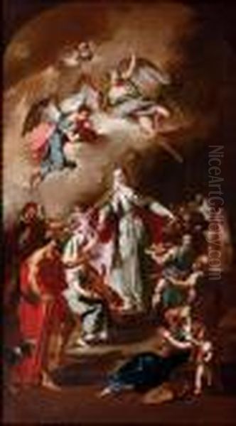 Saint Elizabeth Of Thuringia Distributing Alms Oil Painting by Sebastiano Ricci