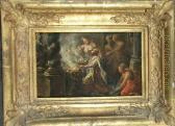 Solomon Sacrificing To The Idols Oil Painting by Sebastiano Ricci