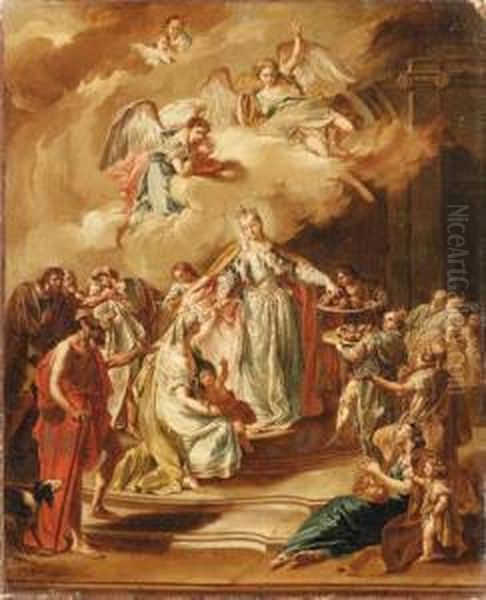 Saint Elizabeth Of Hungary Oil Painting by Sebastiano Ricci