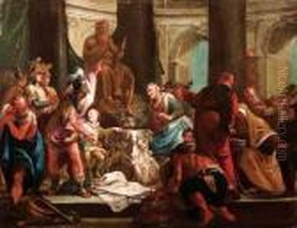 Scena Di Sacrificio Oil Painting by Giovanni Battista Pittoni the younger