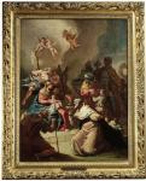 The Adoration Of The Magi Oil Painting by Giovanni Battista Pittoni the younger