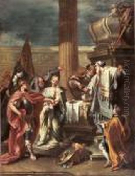 Le Sacrifice De Polyxene Oil Painting by Giovanni Battista Pittoni the younger