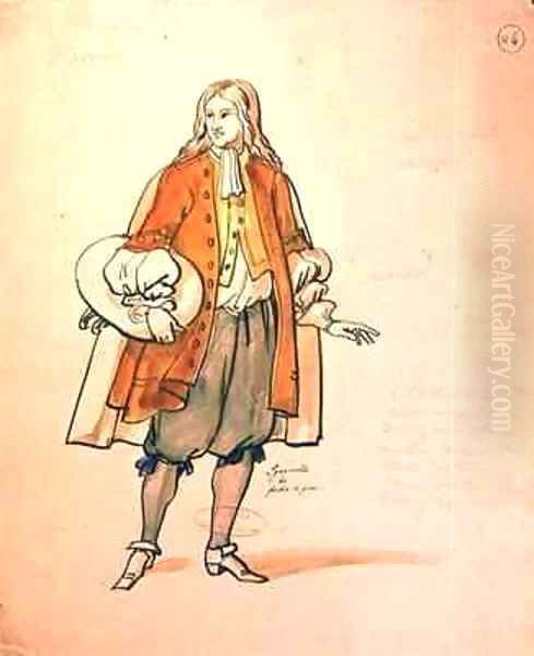 Costume design for an 1847 production of Don Juan 2 Oil Painting by Achille-Jacques-Jean-Marie Deveria