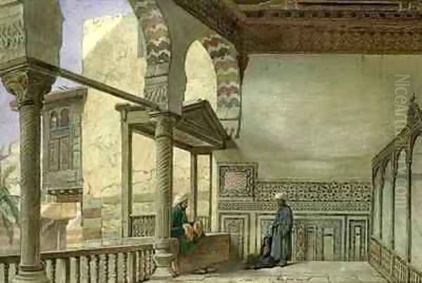 Loggia of Memlook Radnau Beys House Cairo Oil Painting by Frank Dillon