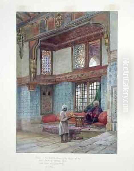 Recess in the reception room in the house of the Mufti Sheik El Mahadi Cairo Oil Painting by Frank Dillon