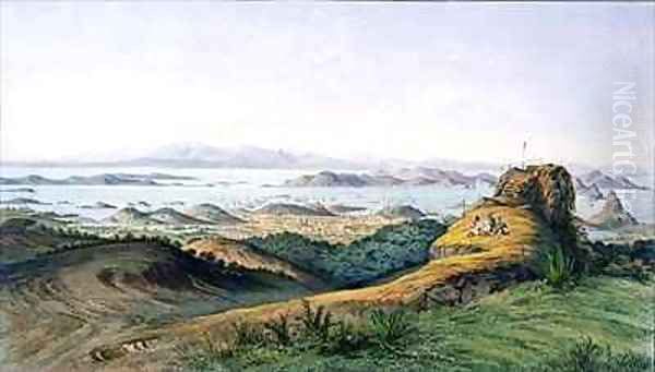 Panorama of Rio de Janeiro Brazil Oil Painting by Adolphe D'Hastrel