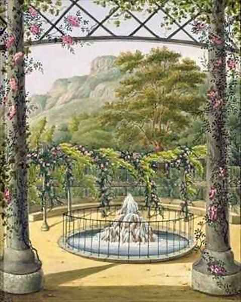 The Trellised Gardens at the Villa Gallo Oil Painting by Marianne D'Esterhazy