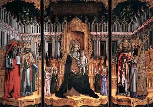 Triptych Oil Painting by Giovanni D'alemagna