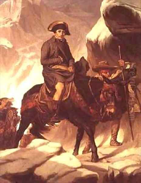 Napoleon Bonaparte 1769-1821 Crossing the Alps Oil Painting by Hippolyte (Paul) Delaroche