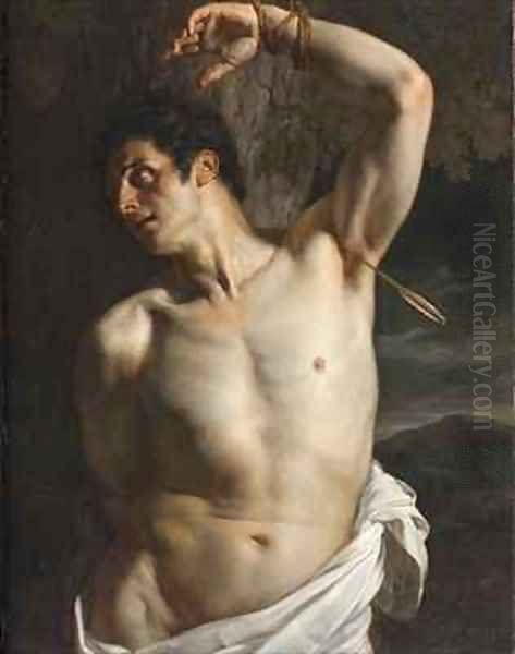 St Sebastian Oil Painting by Hippolyte (Paul) Delaroche