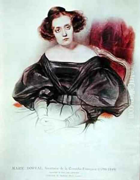 Marie Dorval 1798-1849 in Costume Oil Painting by Hippolyte (Paul) Delaroche